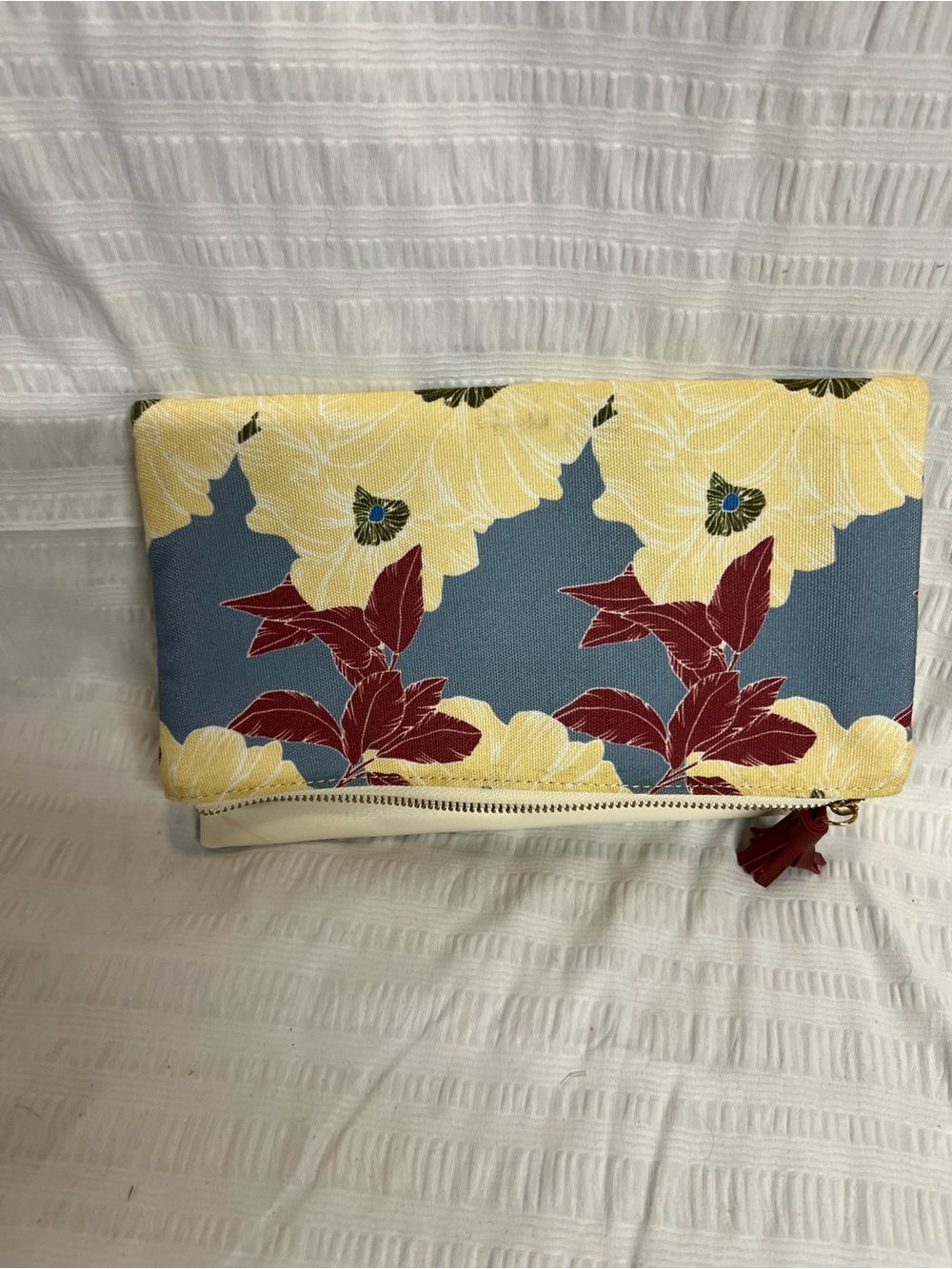 Rachel Pally Yellow, Blue & Red Floral Fold-Over Clutch